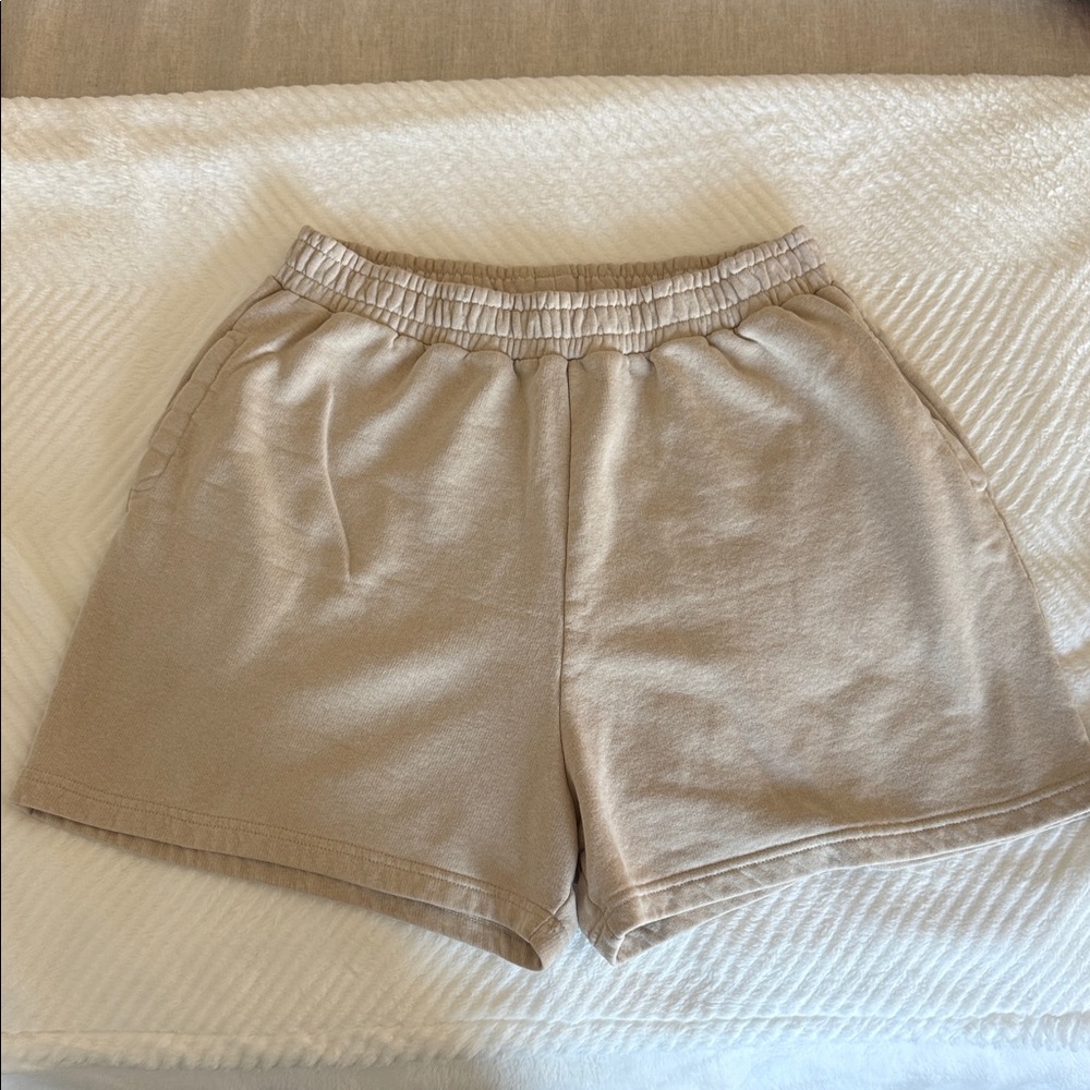 PrettyLittleThing Beige Athletic Shorts
